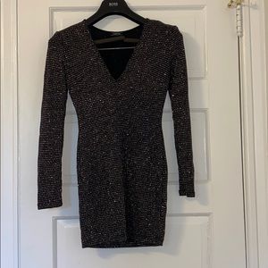 Black sparkly vneck dress